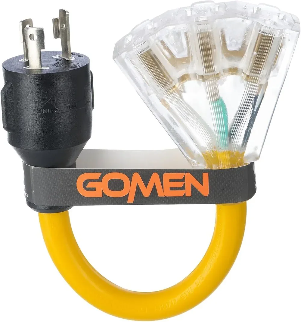 12 Inch 30 Amp to 110 Adapter, 4 Prong 30 Amp to 15